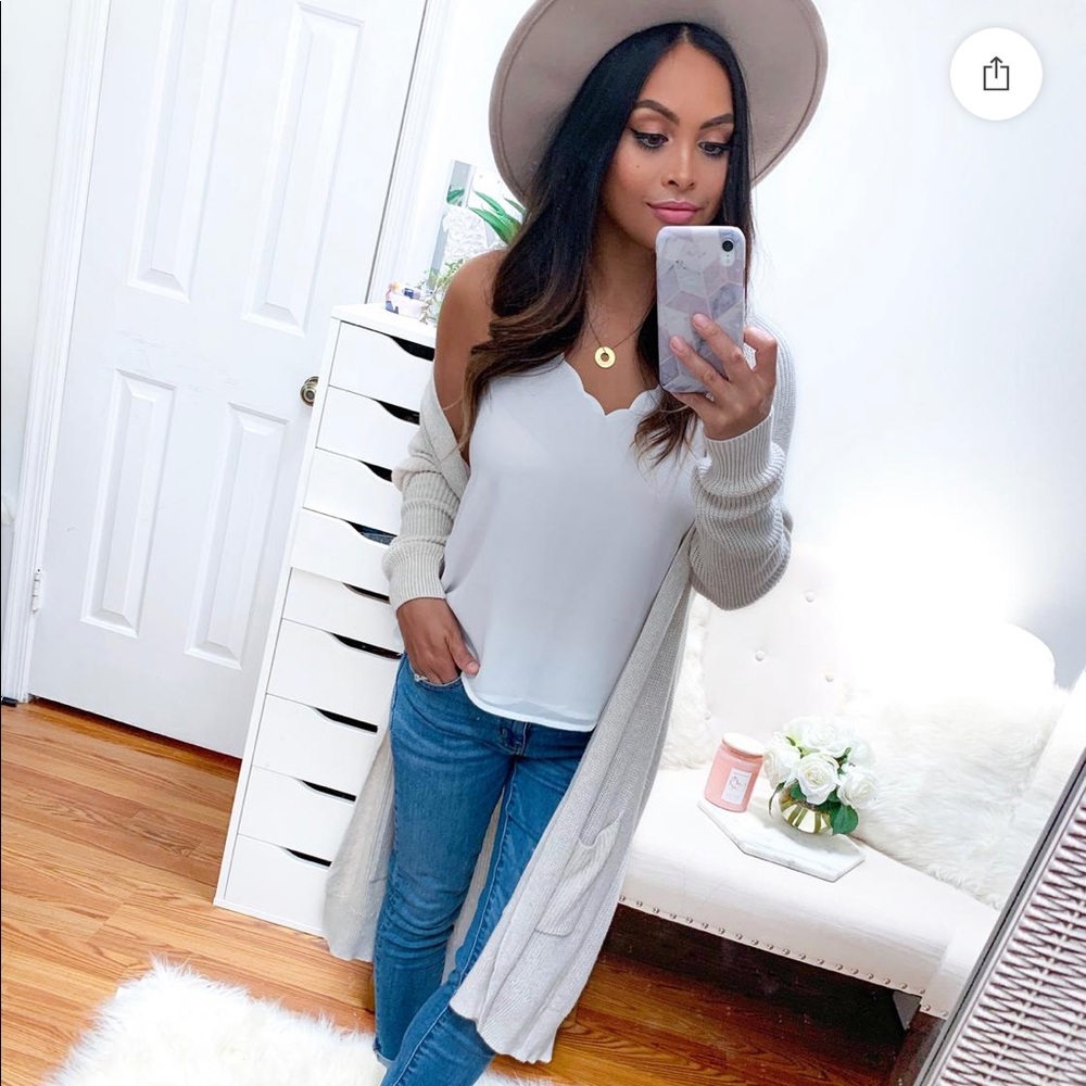 BP Longline Open Cardigan Beige